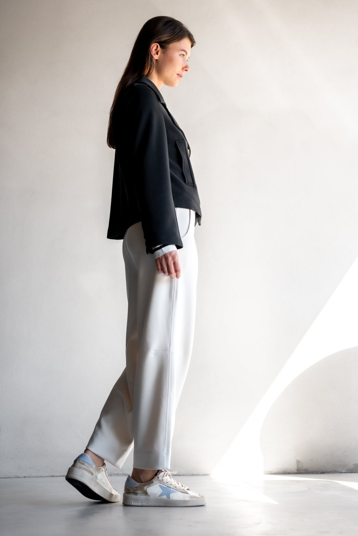 Bernie Cupro Sweat Cropped Coat