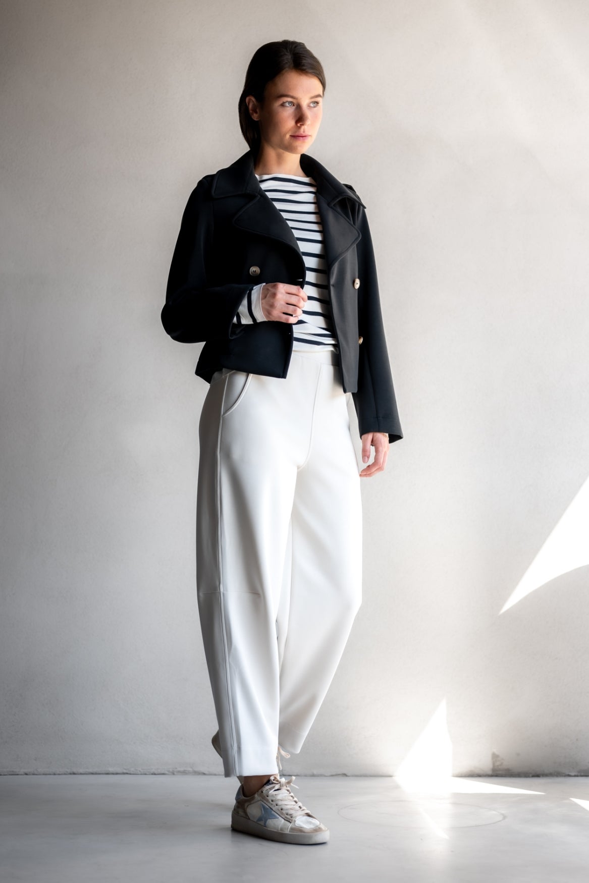 Bernie Cupro Sweat Cropped Coat